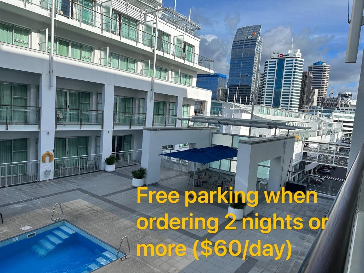Waterfront Seaview Hotel Apartment - Same Building Block As Auckland Hilton Buitenkant foto
