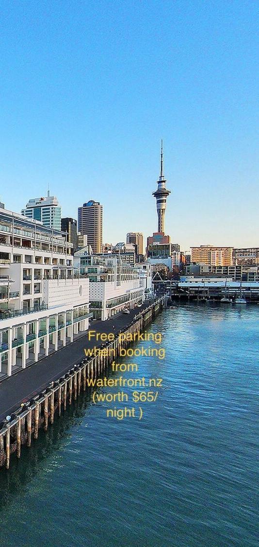 Waterfront Seaview Hotel Apartment - Same Building Block As Auckland Hilton Buitenkant foto